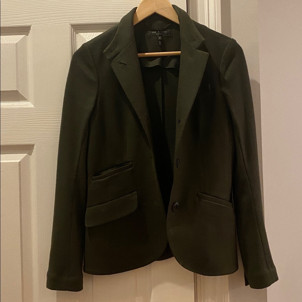 rag & bone wool army green blazer 2